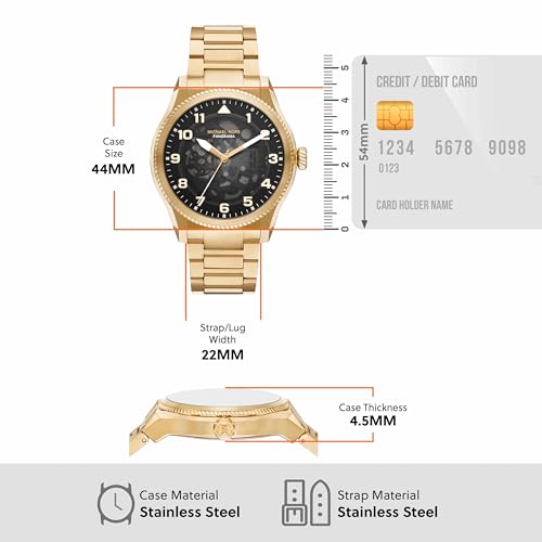Michael Kors Panorama Gold Automatic Stainless Steel Watch MK9218 - Image 6