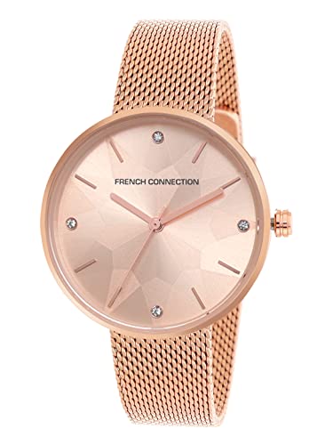 French Connection Women's Bisous Analog Watch Rose Gold Strap-FCN00015A