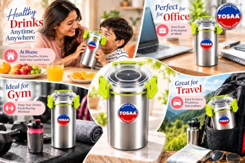 TOSAA Premium Stainless Steel Airtight
