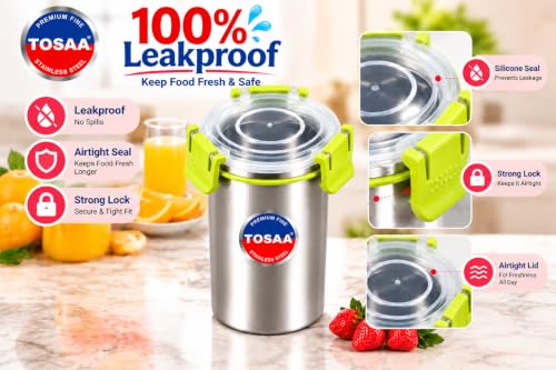 TOSAA Premium Stainless Steel Airtight