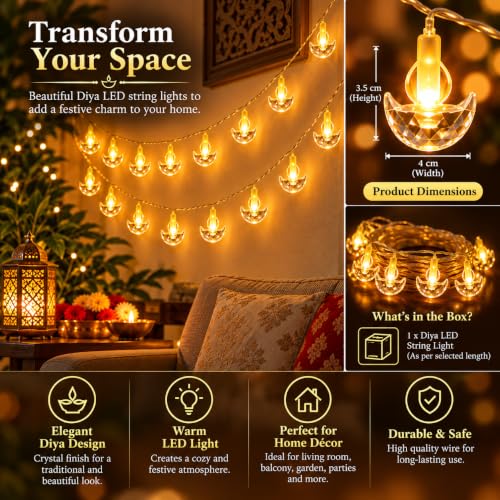 One94Store Crystal Diya LED String