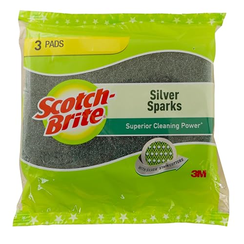 Scotch-Brite Silver Sparks Scrub Pad (Green, 3-Pieces) - Image 4