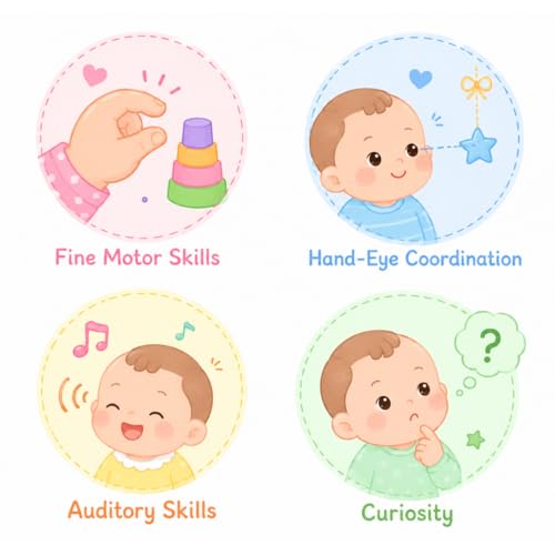 TOYTALES Tinny Tot Baby Rattles Set for Newborn Babies, 5 Pcs - Image 5