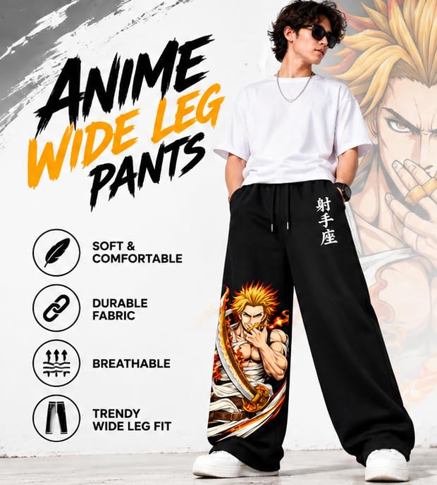 Flame Design Printed Black Joggers for Everyday Fashion - Image 4