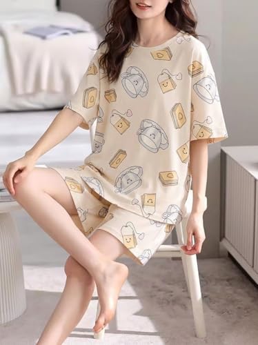 SMOWKLY Women Korean Shorts Pajama