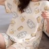 SMOWKLY Women Korean Shorts Pajama