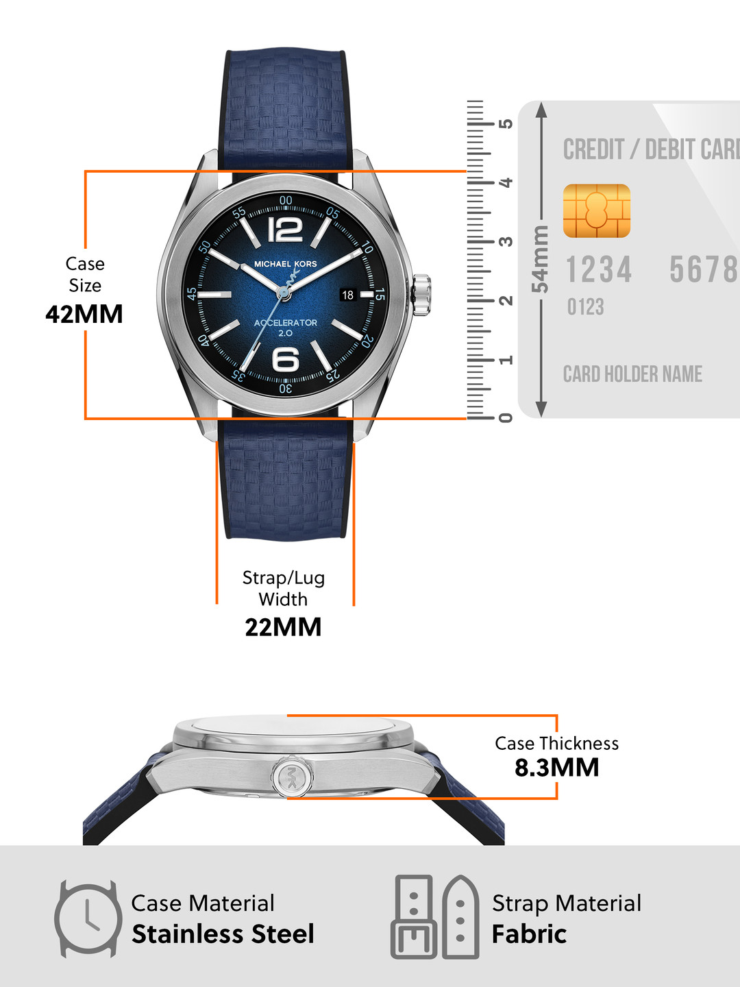 Michael Kors Men Accelerator 2.0 Textured Analogue Watch MK9174I-Blue - Image 4