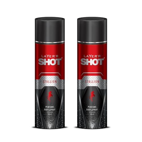 Layer'r SHOT Stallion Body Spray for Men, 120ml Pack of 2