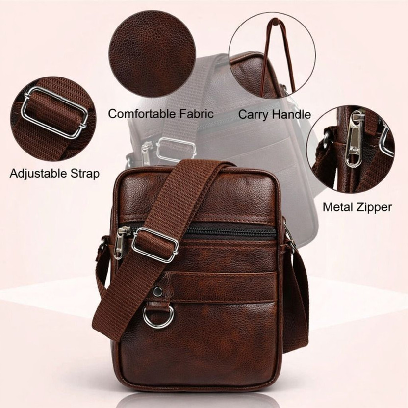 SRACO Brown Men Sling Bag