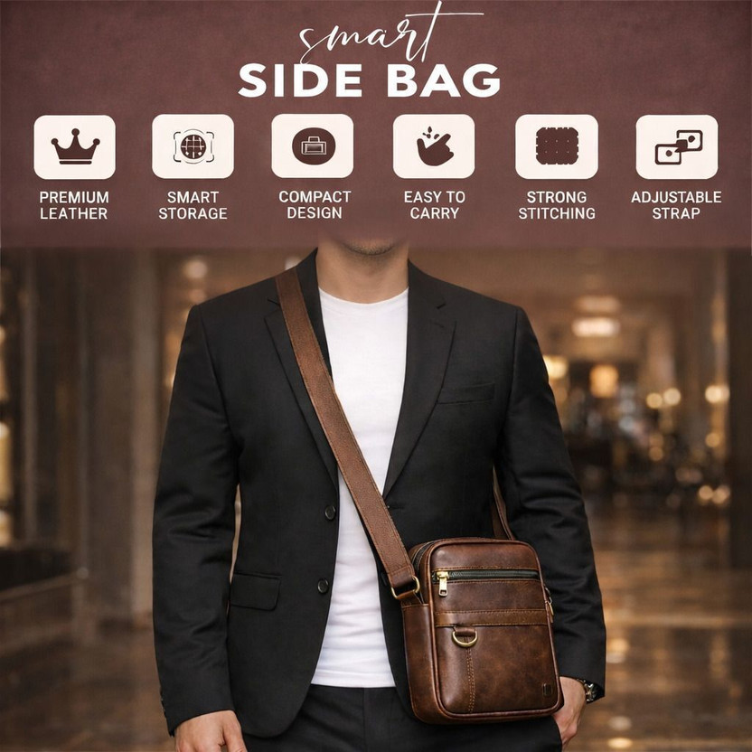 SRACO Brown Men Sling Bag