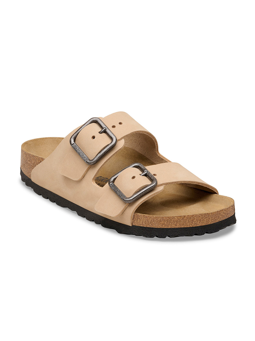 Birkenstock Arizona Unisex Regular Width Beige Leather Sandal - Image 2