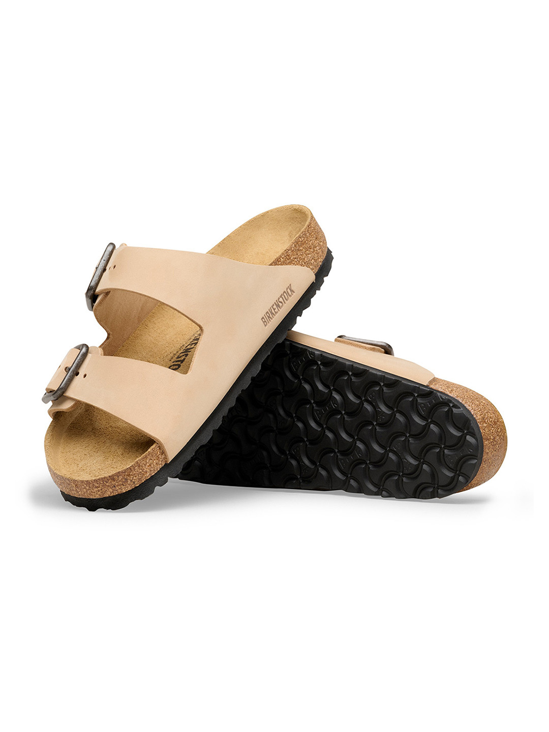 Birkenstock Arizona Unisex Regular Width Beige Leather Sandal - Image 3