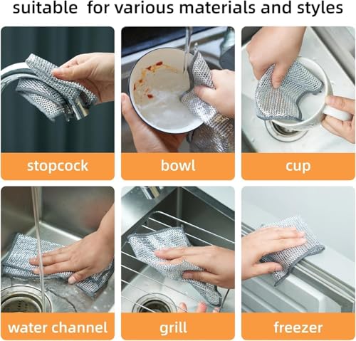 Non-Scratch Dish Wash Cloth, Steel