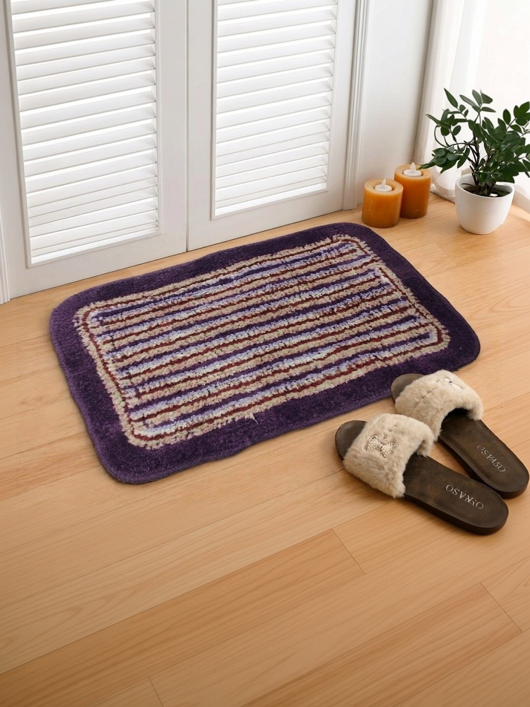 FINE TEX WORLD Purple Colored Cotton Doormats - Image 3