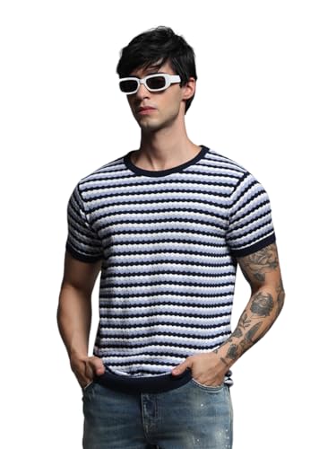 JACK & JONES Men's Striped Regular Fit T-Shirt - Image 2