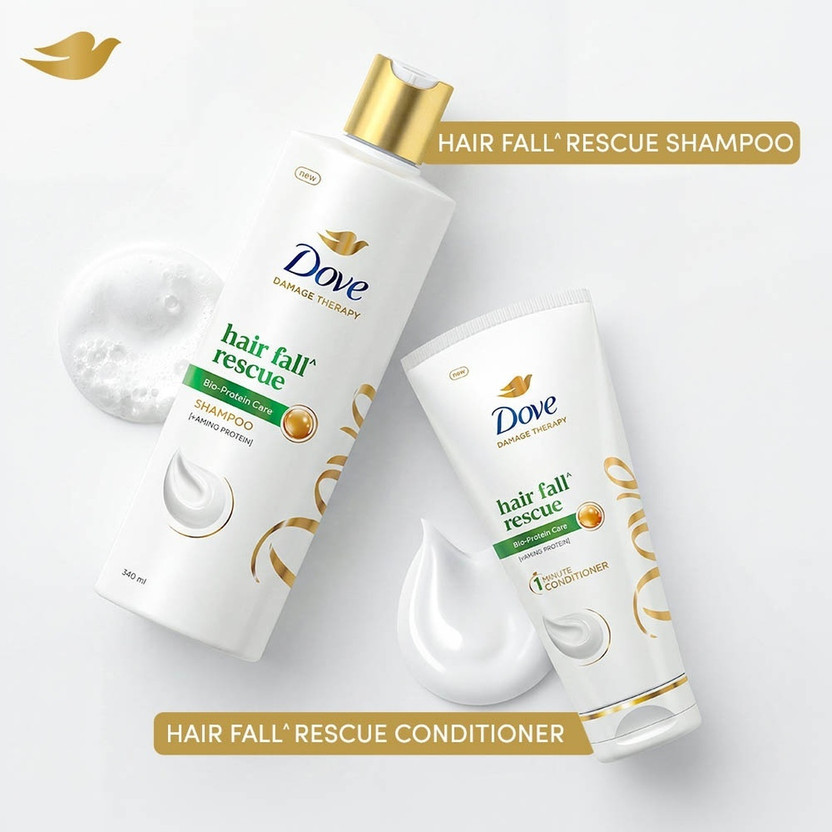 DOVE Hair Fall Rescue Shampoo 340ml and conditioner 175 ml (2 Ite