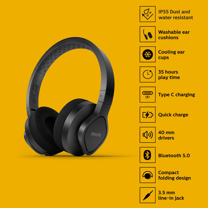 PHILIPS TAA4216BK/00Headphones, 35H Play Time, 40mm Dynamic Drive - Image 2
