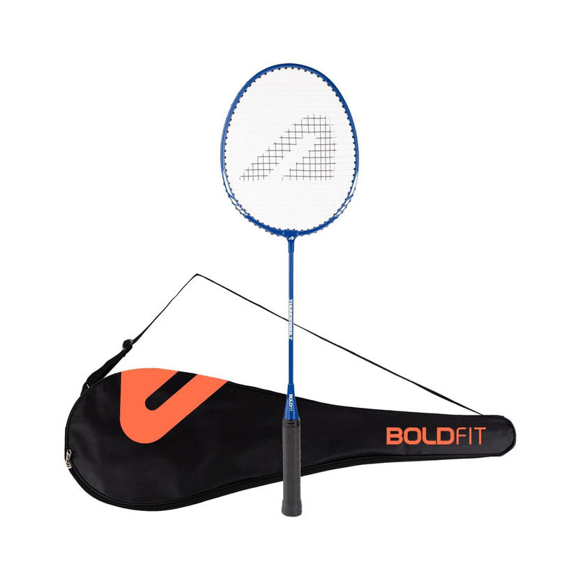 BOLDFIT Badminton Racquet with Cover Blue Strung Badminton Racque