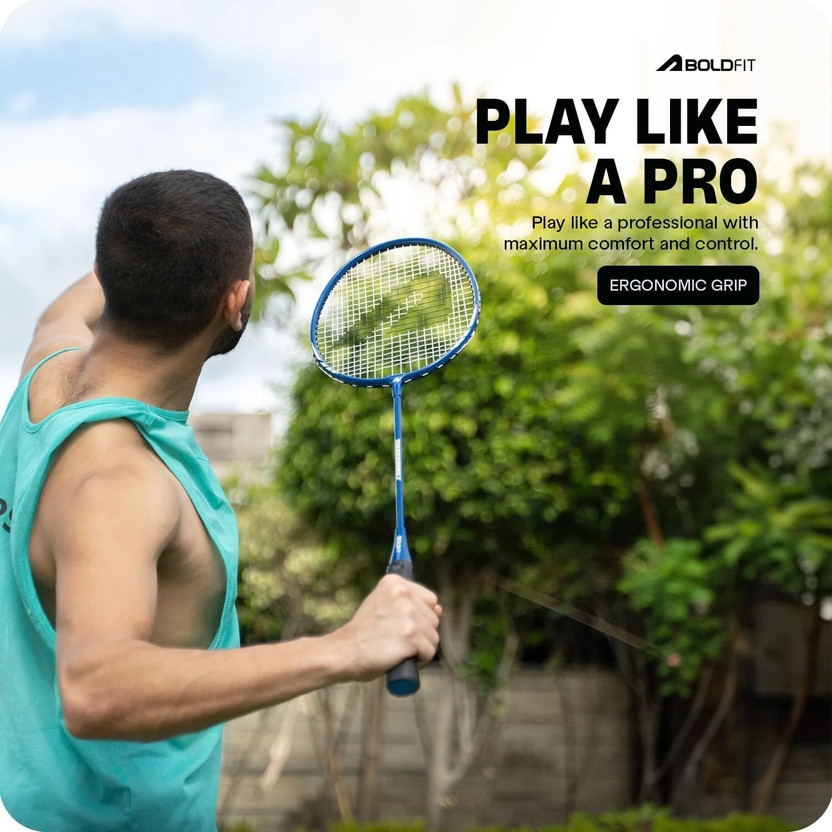 BOLDFIT Badminton Racquet with Cover Blue Strung Badminton Racque - Image 3