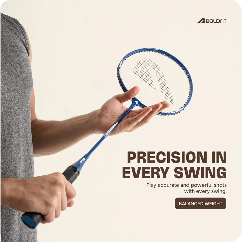 BOLDFIT Badminton Racquet with Cover Blue Strung Badminton Racque - Image 4