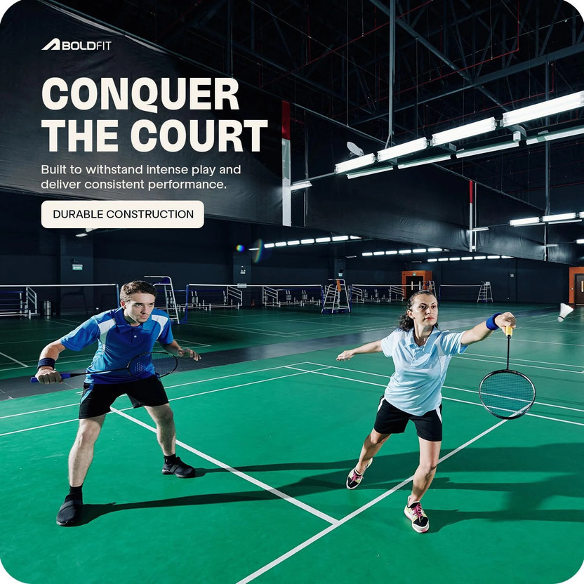 BOLDFIT Badminton Racquet with Cover Blue Strung Badminton Racque - Image 5
