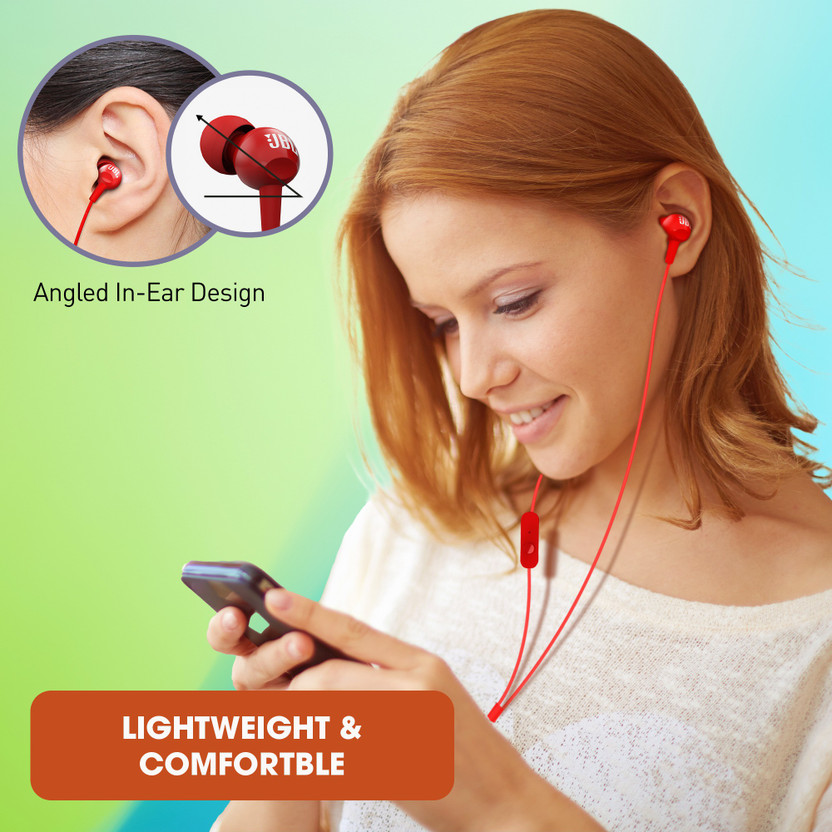JBL C150SI with One Button Universal Remote Wired Headset (Red, I - Image 4