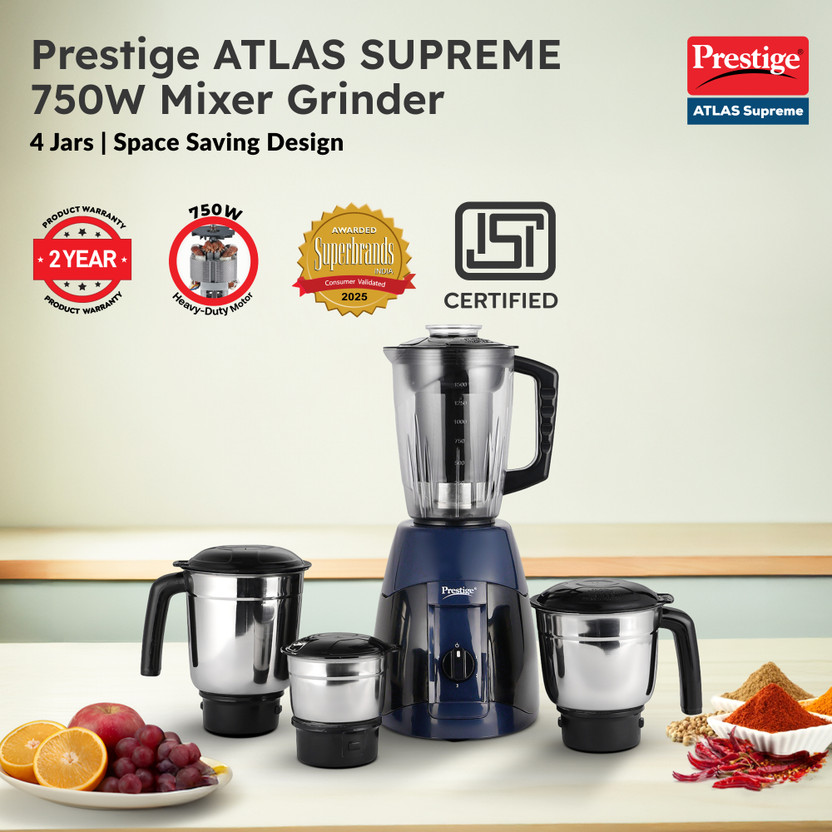 Prestige Supreme 750 W Juicer Mixer Grinder (Atlas Supreme | 4 Ja - Image 2