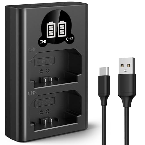 K&F Concept NP-FZ100 Battery Charger, Dual LCD Battery Charger Compatible with Sony A7 iii, A7 iv, A7RIII, A7RIV, A7C, A7Cii, FX30, A6700, A6600, A9, A1, ZV-E1, ZV-E10 II Camera Batteries