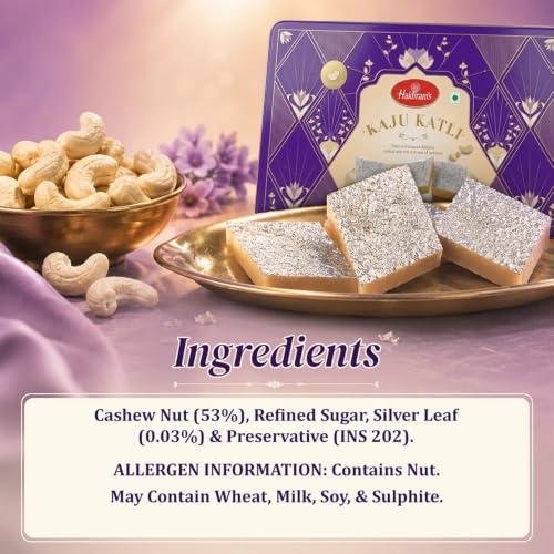Haldiram's Premium Kaju Katli Tin Sweets Gift Pack 400g - Image 4