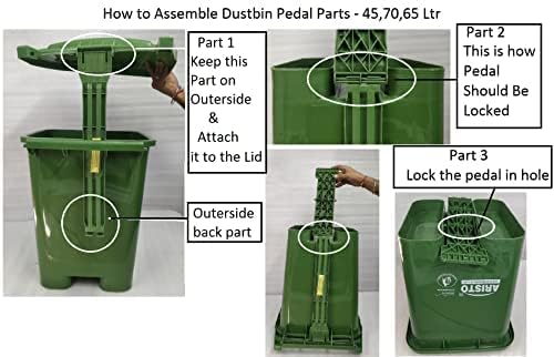 ARISTO Plastic Pedal Garbage Waste Dustbin 45 LTR RED - Image 6