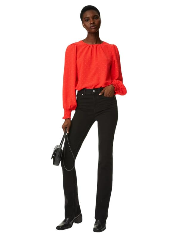 Marks & Spencer Women Textured Crew Neck Blouse