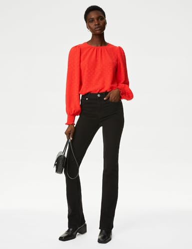 Marks & Spencer Women Textured Crew Neck Blouse - Image 2