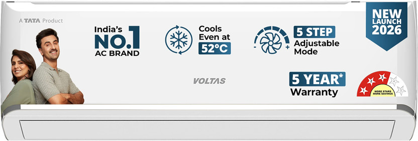 Voltas 2026 Model 1.42 Ton 3 Star Split Inverter 5000 W Cooling C...more