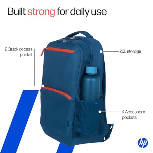 HP Campus Core 16 Laptop Backpack - Lake Blue - Image 4