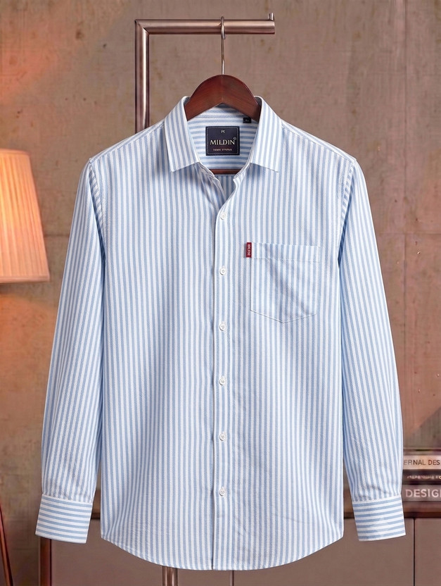 Lyphy Men Regular Fit Striped Spread Collar Casual Shirt - Image 7