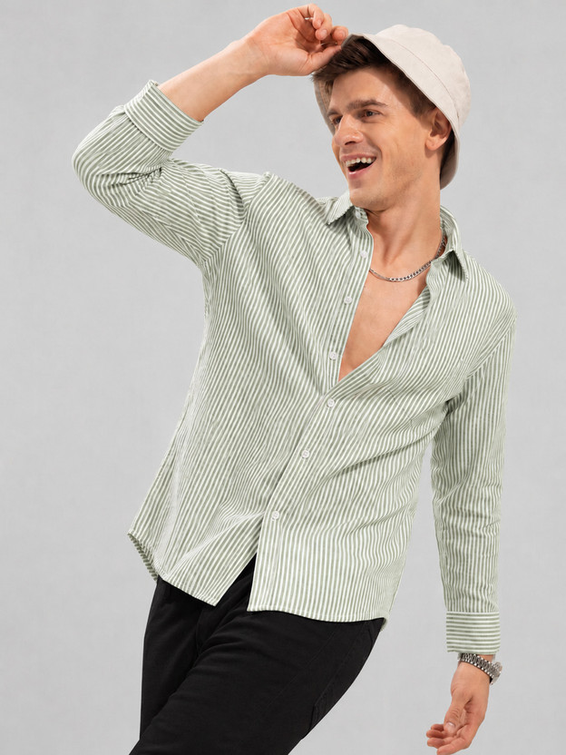Lyphy Men Regular Fit Striped Spread Collar Casual Shirt - Image 10