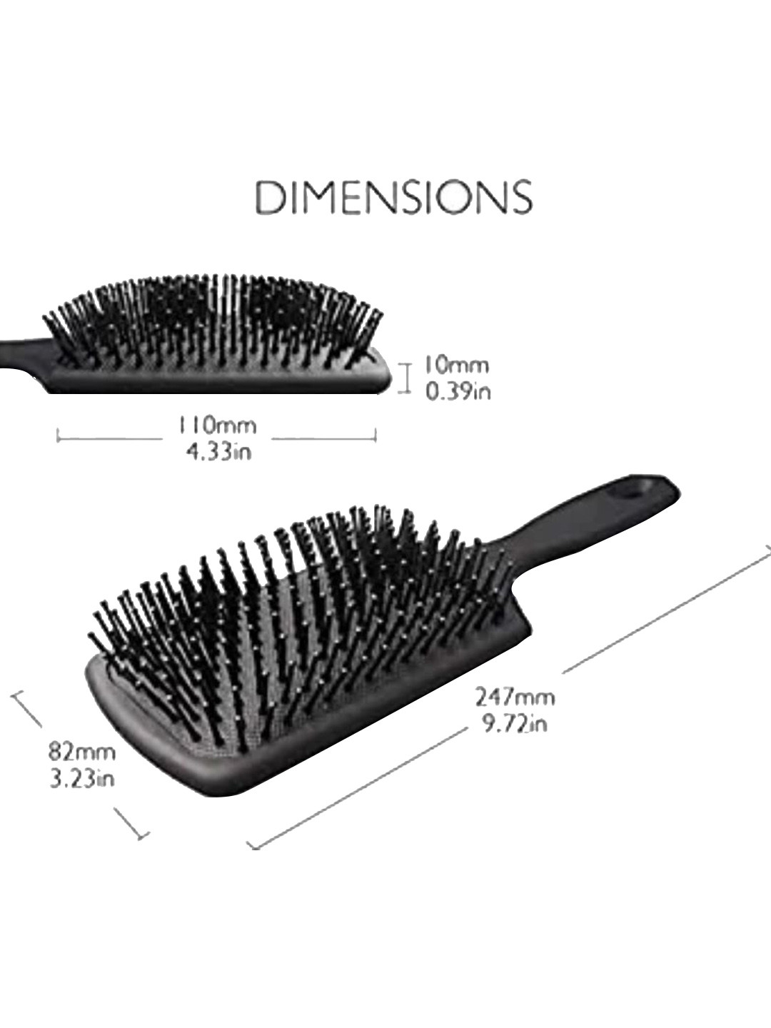 FEELHIGH Hair Massage Cushion Paddle Hair Brush - Black - Image 4