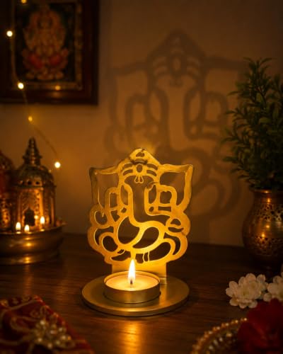 eCraftIndia Golden Lord Ganesha Shadow