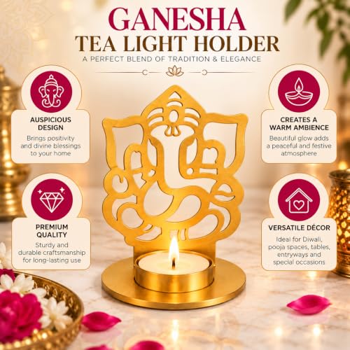 eCraftIndia Golden Lord Ganesha Shadow