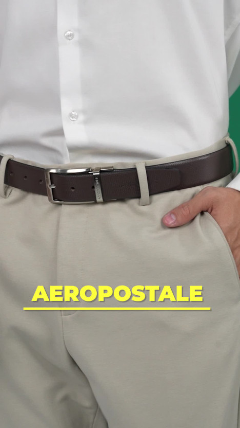 AEROPOSTALE Men Casual Brown Genuine Leather Reversible Belt - Image 3