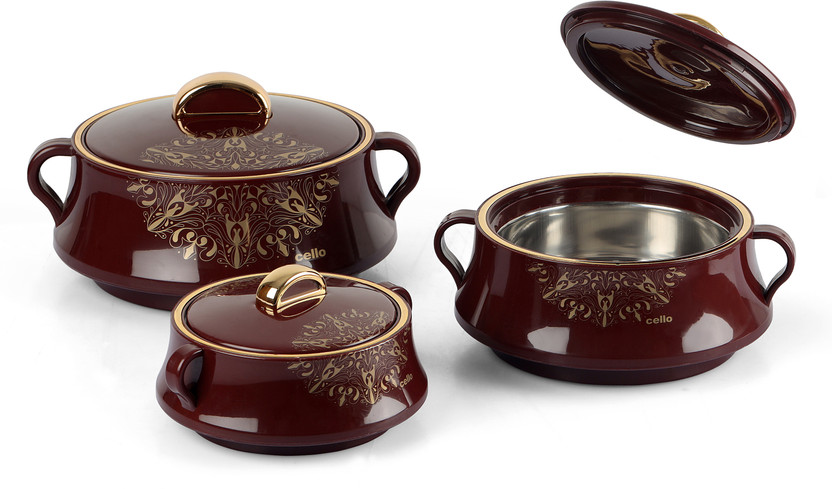 cello Midas Pack of 3 Thermoware Casserole Set (500 ml, 1000 ml, ...more