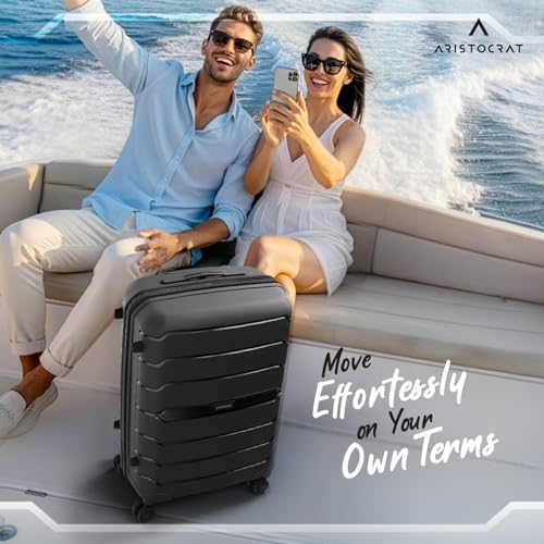 Aristocrat Liberty Set of 2 (Cabin+Medium) Trolley Bags, Jet Black - Image 3