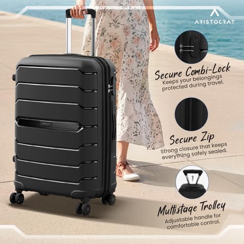 Aristocrat Liberty Set of 2 (Cabin+Medium) Trolley Bags, Jet Black - Image 6