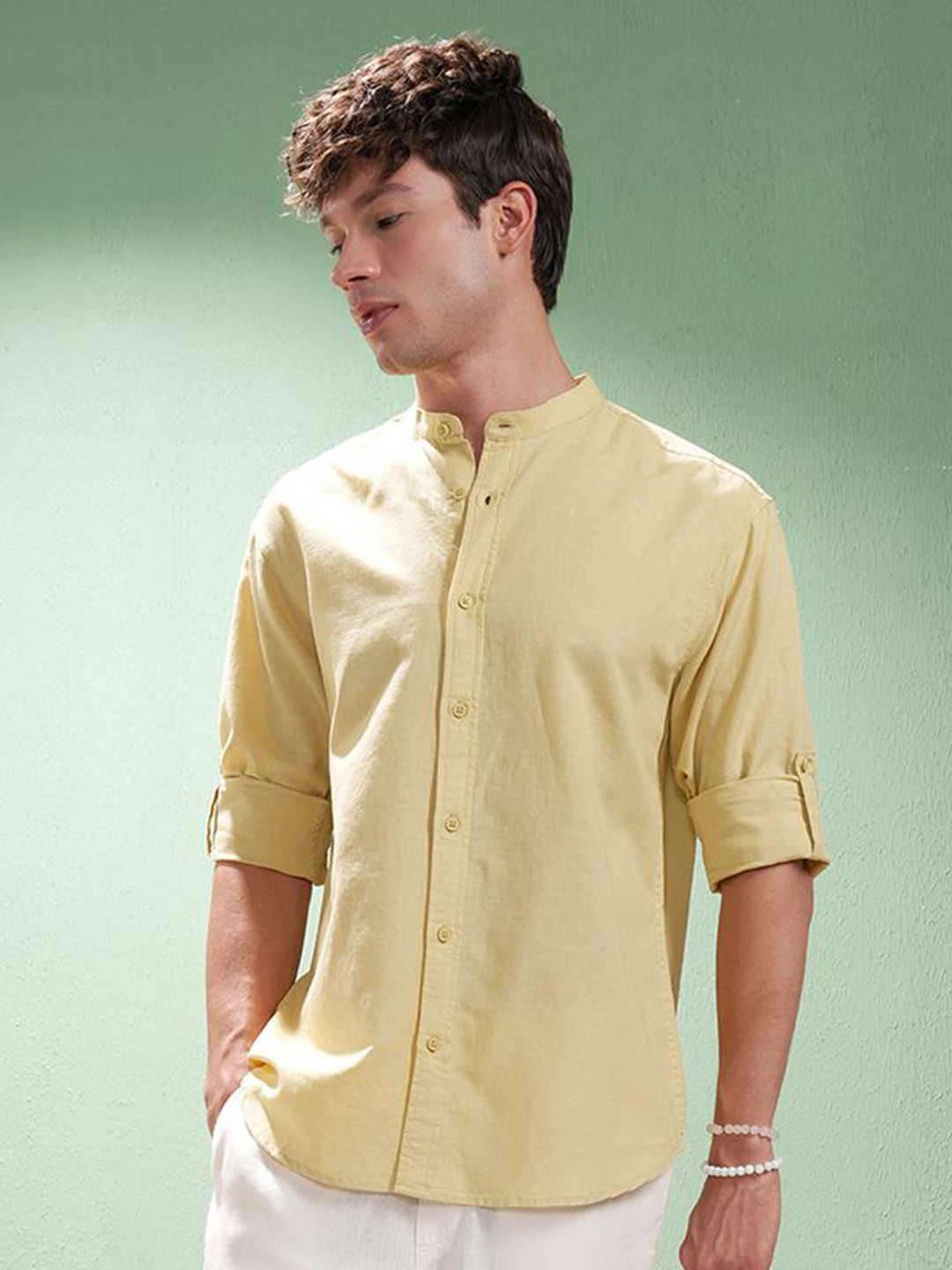 Highlander Men Cotton Linen Mandarin