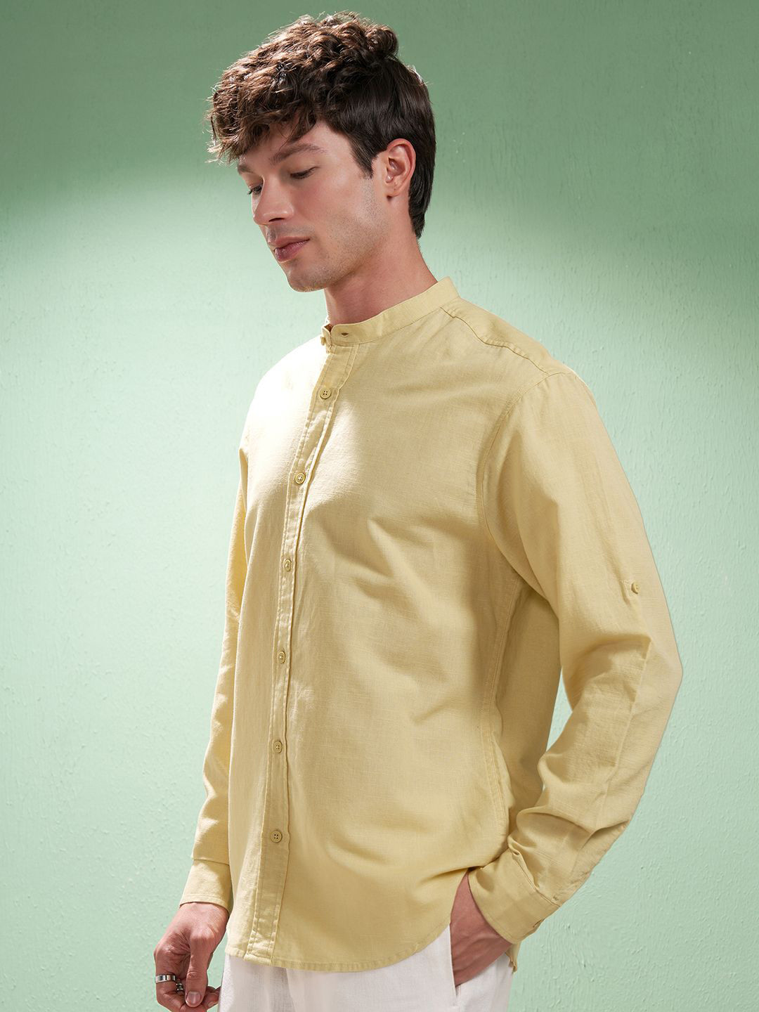 Highlander Men Cotton Linen Mandarin