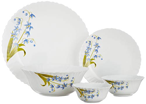 Borosil Fluted Lavender Dinner Set, 25-Pieces, White - Image 2