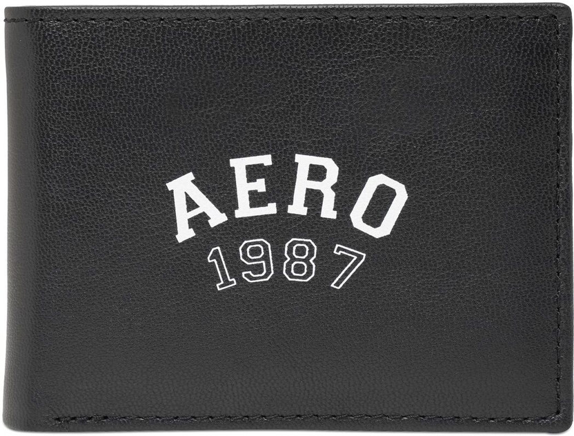 AEROPOSTALE Men Casual, Formal Black Genuine Leather Wallet (6 Ca