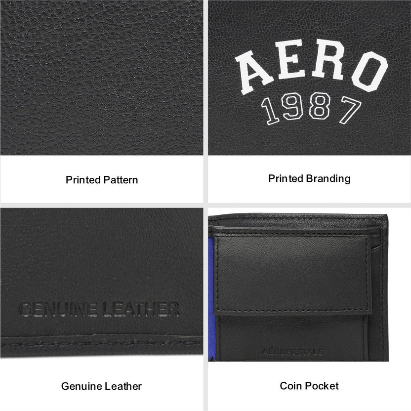 AEROPOSTALE Men Casual, Formal Black Genuine Leather Wallet (6 Ca - Image 4