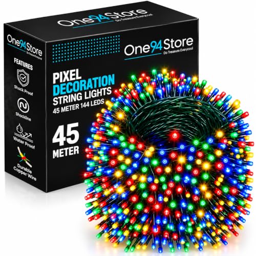 One94Store 45 Meter (148 Feet) Multicolor Rice Lights (Pack of 1) | Waterproof Copper Wire Decorative String Lights | Diwali Lights for Home, Festival, Puja, Indoor & Outdoor Decor