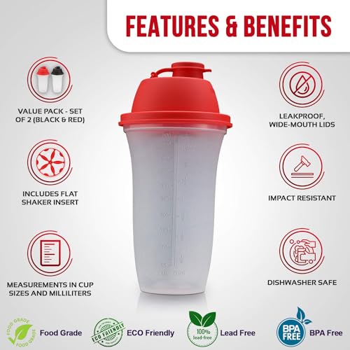 Signoraware Shake N Shake BPA Free Plastic Bottle (500ml | Red) - Image 2
